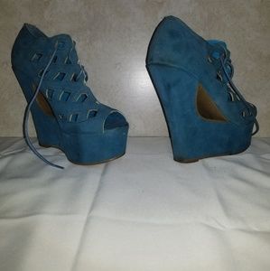 Yoki Teal wedge platform